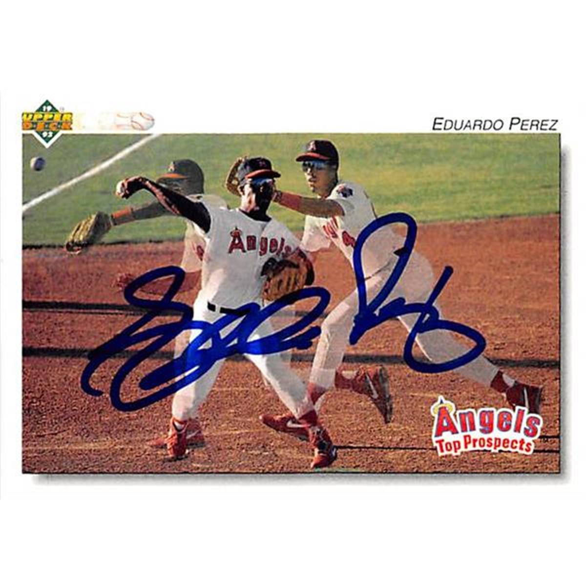 Picture of Autograph Warehouse 366131 Eduardo Perez Autographed Baseball Card - 1992 Upper Deck-271 Top Prospect