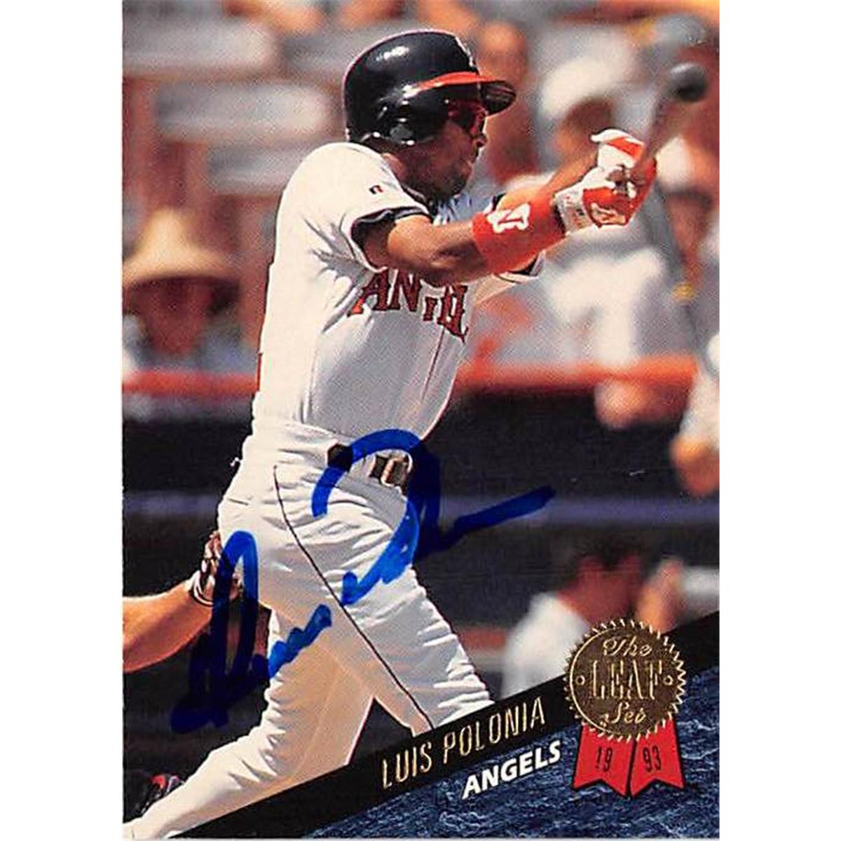 Picture of Autograph Warehouse 366171 Luis Polonia Autographed Baseball Card - 1993 Leaf-399