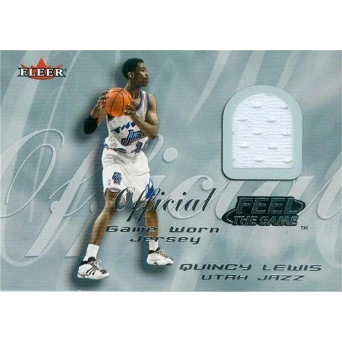 Picture of Autograph Warehouse 409128 Quincy Lewis Player Worn Jersey Patch Basketball Card - Utah Jazz 2000 Fleer Feel the Game