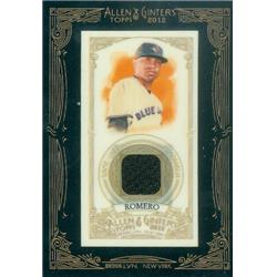 409247 Ricky Romero Player Worn Jersey Patch Baseball Card - Toronto Blue Jays 2012 Topps Allen & Ginters No.AGRRR