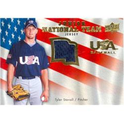 409285 Tyler Stovall Player Worn Jersey Patch Baseball Card - Team USA 2008 Upper Deck Junior National No.USJRTS