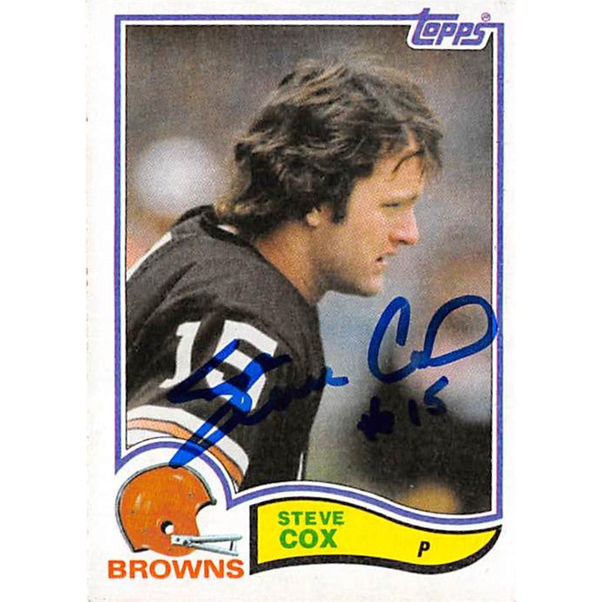Picture of Autograph Warehouse 409868 Steve Cox Autographed Football Card - Cleveland Browns 1982 Topps No.59 Rookie