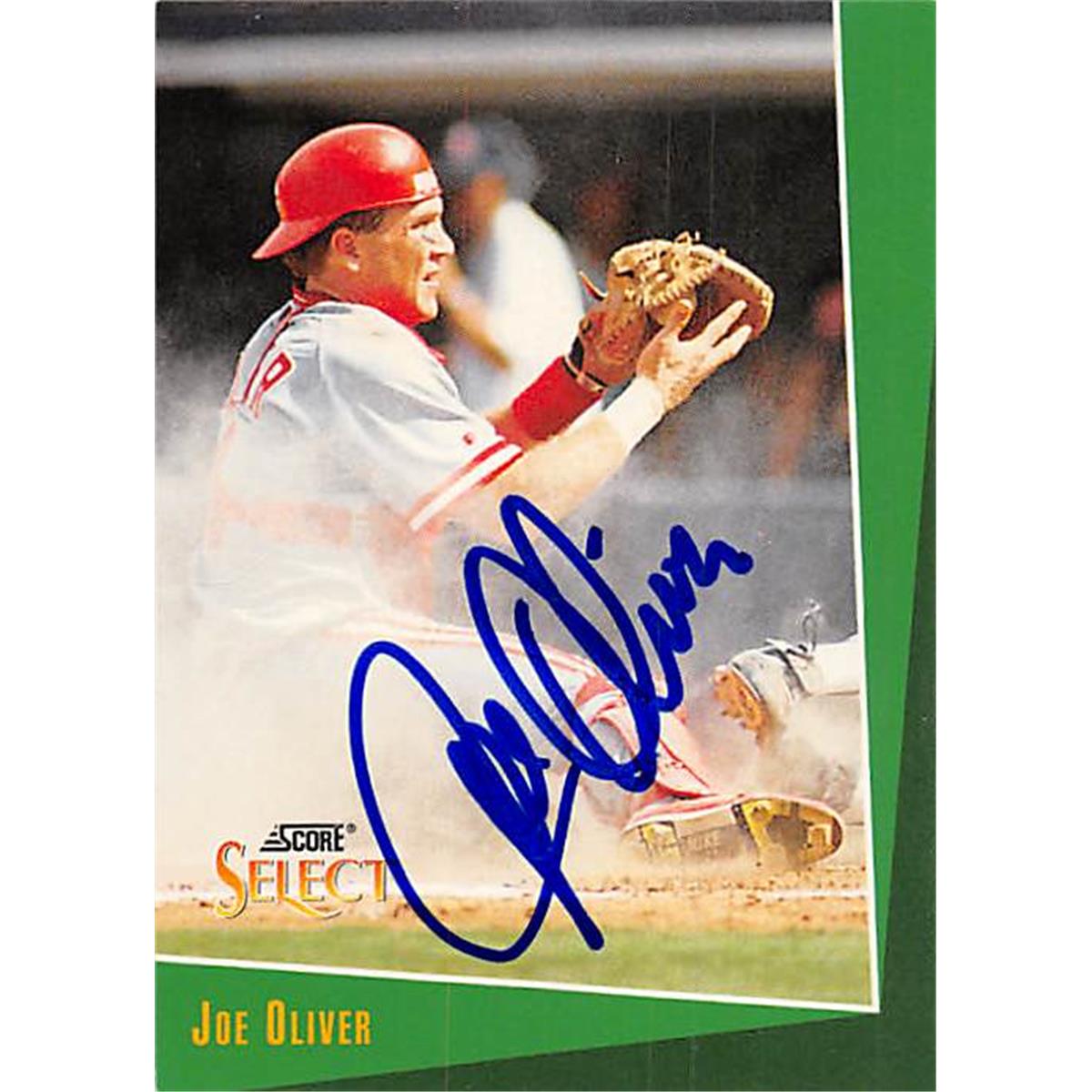 Picture of Autograph Warehouse 376983 Joe Oliver Autographed Baseball Card - Cincinnati Reds, SC 1993 Score Select No.235