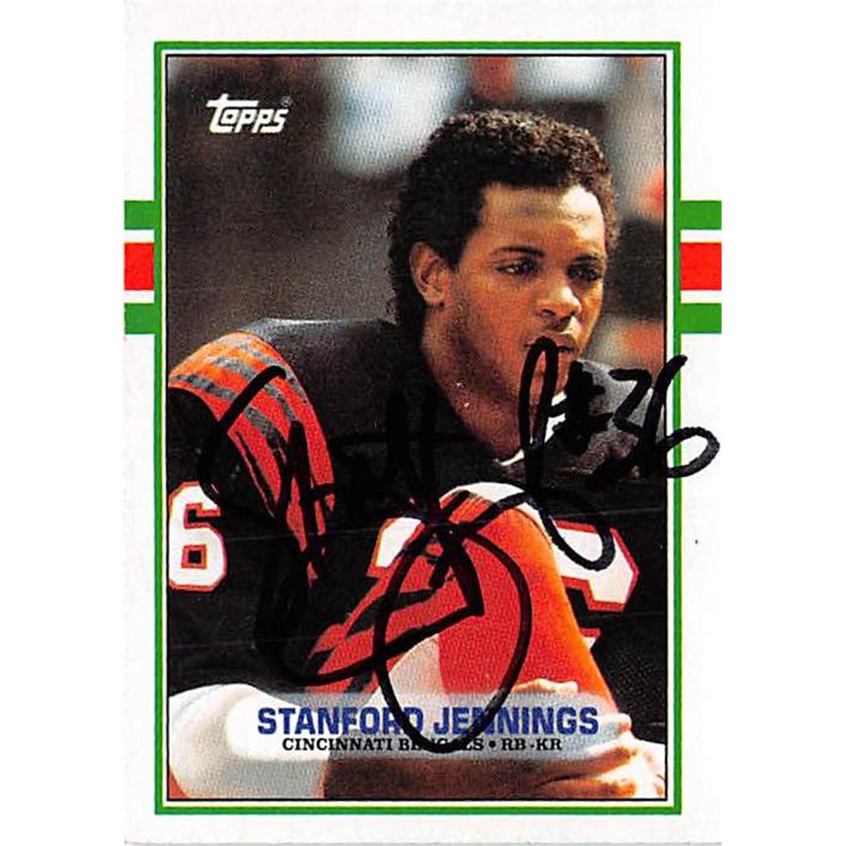 Picture of Autograph Warehouse 377224 Stanford Jennings Autographed Football Card - Cincinnati Bengals 1990 Topps No.38