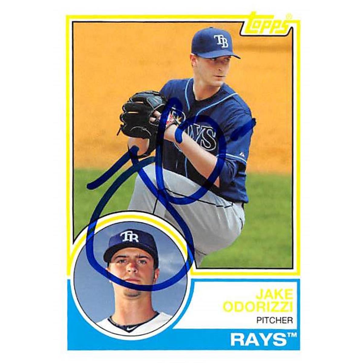 377653 Jake Odorizzi Autographed Baseball Card - Tampa Bay Rays 2015 Topps Archives No.249