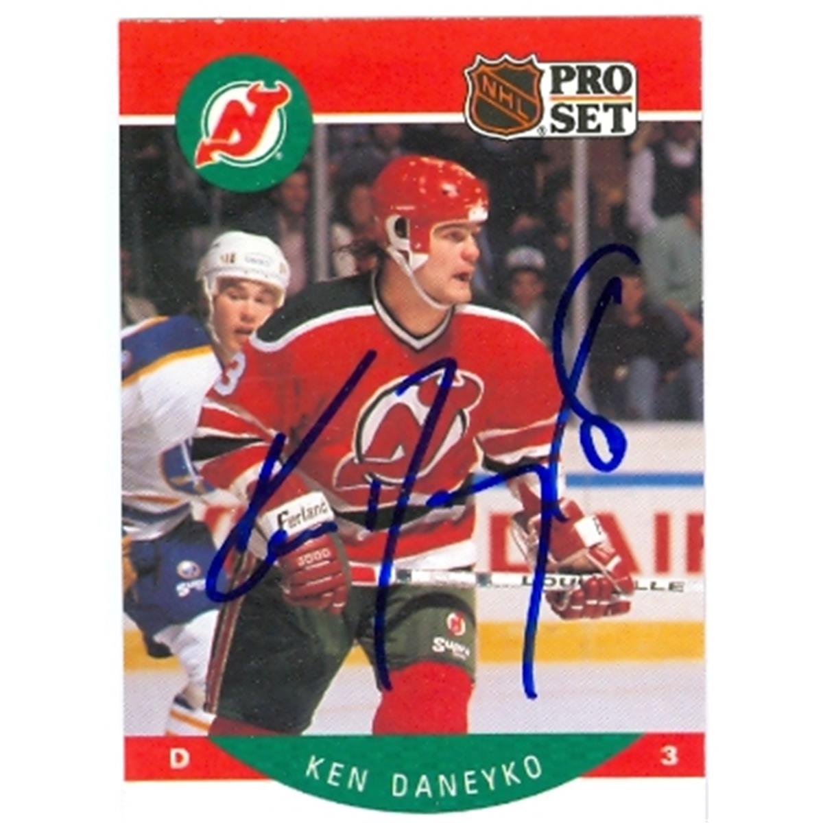 Picture of Autograph Warehouse 377681 Ken Daneyko Autographed Hockey Card - New Jersey Devils Stanley Cup Hero 1990 Pro Set No.165