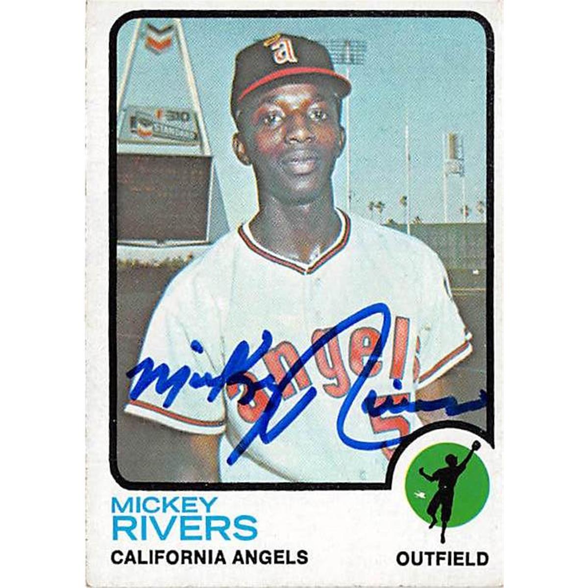 Picture of Autograph Warehouse 366213 Mickey Rivers Autographed Baseball Card - California Angels 1973 Topps No.597