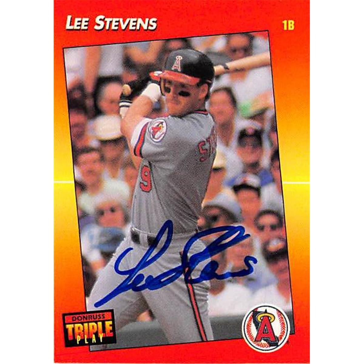 Picture of Autograph Warehouse 366241 Lee Stevens Autographed Baseball Card - California Angels 1992 Donruss Triple Play No.119