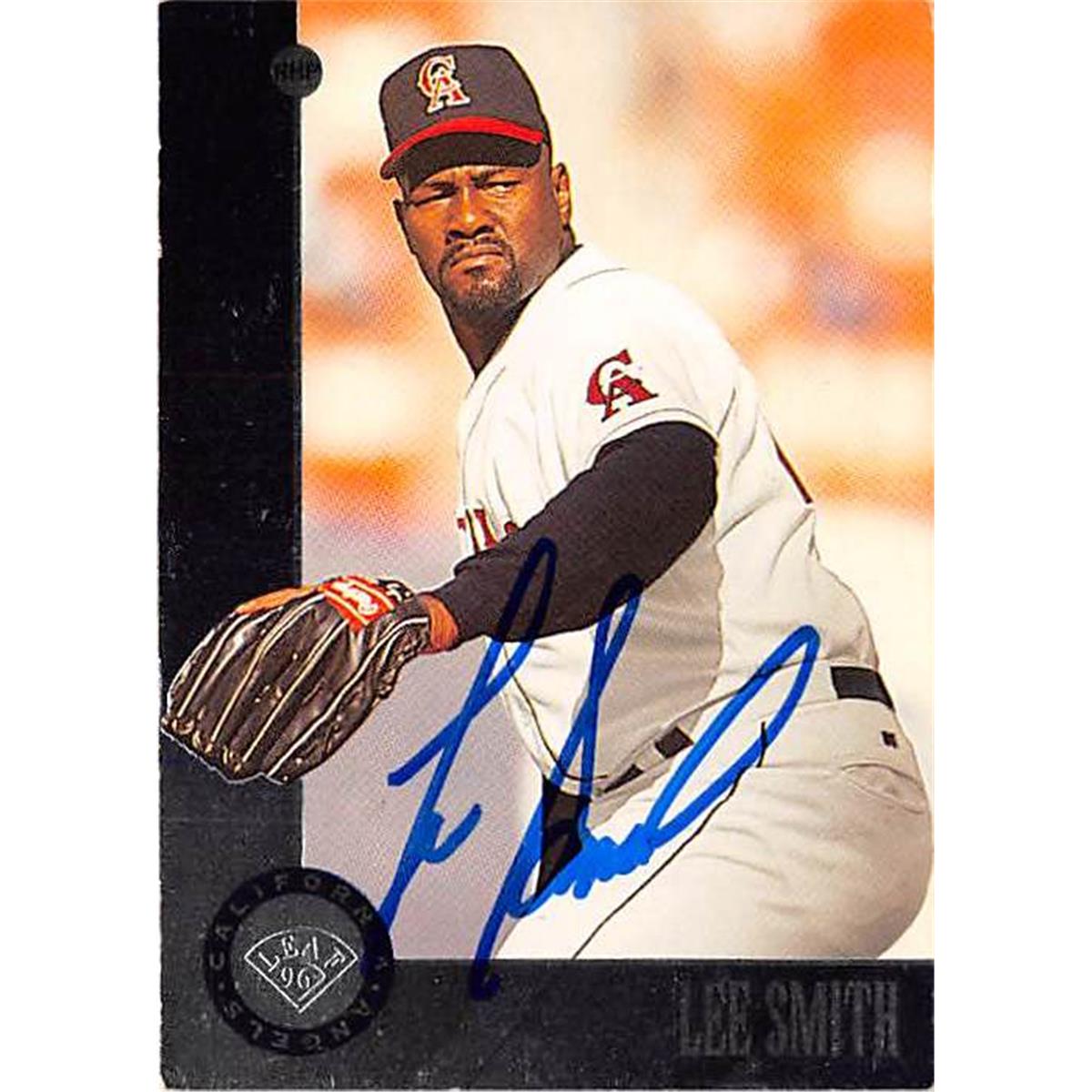 Picture of Autograph Warehouse 366276 Lee Smith Autographed Baseball Card - California Angels 1996 Leaf Collection No.110