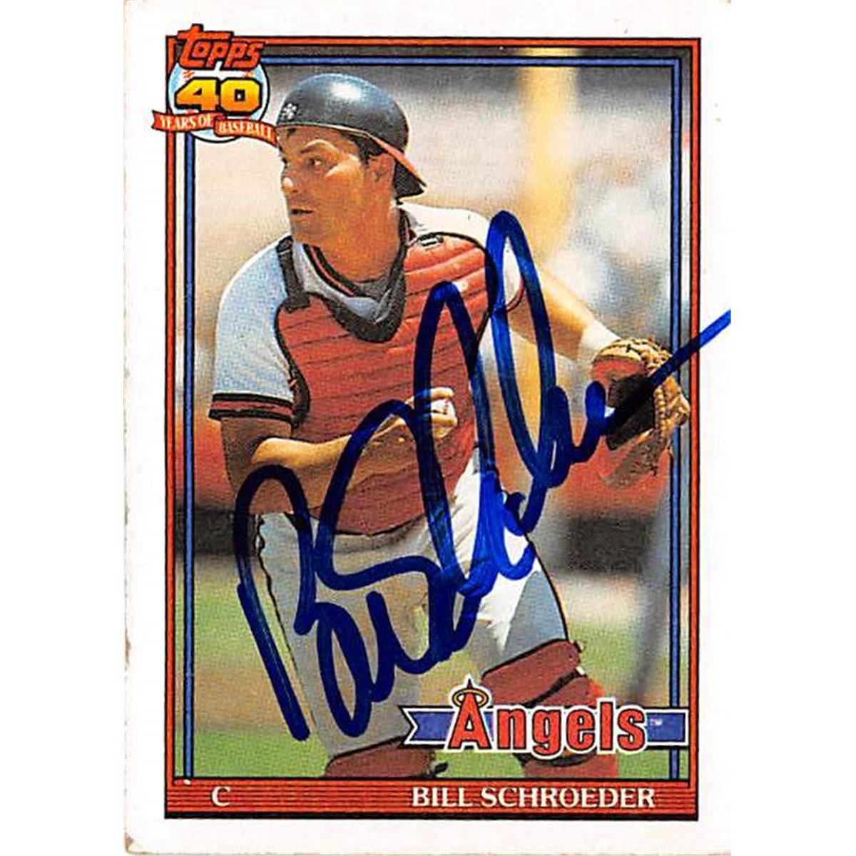 Picture of Autograph Warehouse 366283 Bill Schroeder Autographed Baseball Card - California Angels 1991 Topps No.452