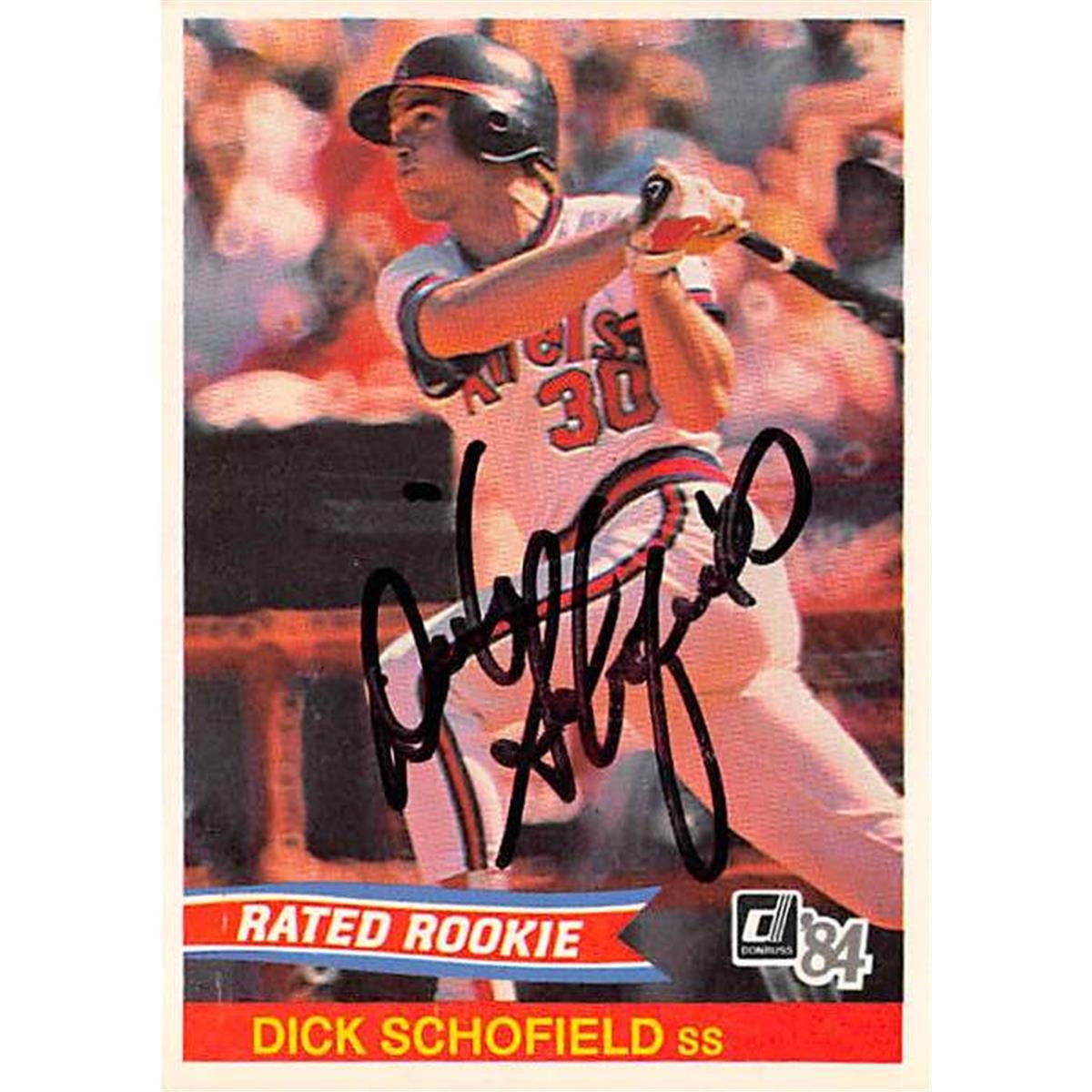 Picture of Autograph Warehouse 366295 Dick Schofield Autographed Baseball Card - California Angels 1984 Donruss No.35 Rate Rookie