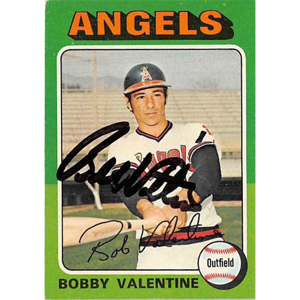 Picture of Autograph Warehouse 366328 Bobby Valentine Autographed Baseball Card - California Angels 1975 Topps No.215