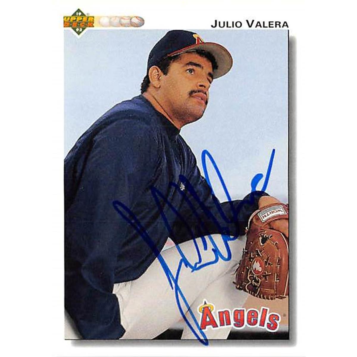 Picture of Autograph Warehouse 366334 Julio Valera Autographed Baseball Card - California Angels 1994 Upper Deck No.747