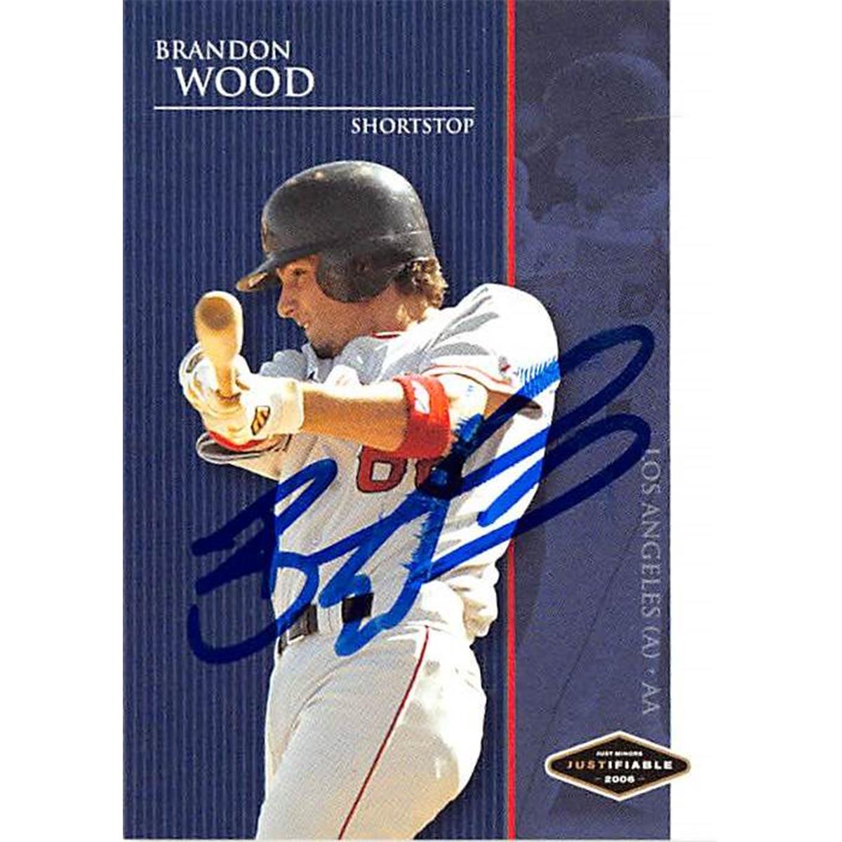 Picture of Autograph Warehouse 366361 Brandon Wood Autographed Baseball Card - Anaheim Angels 2006 Just Minors No.JF50