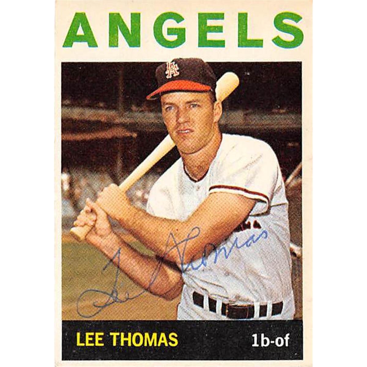 Picture of Autograph Warehouse 366413 Lee Thomas Autographed Baseball Card - Los Angeles Angels 67 1964 Topps No.255