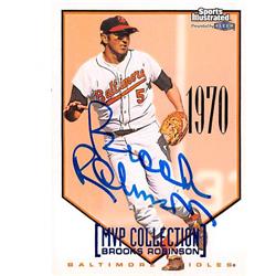 Picture of Autograph Warehouse 366467 Brooks Robinson Autographed Baseball Card - Baltimore Orioles 1998 Fleer Greats No.2 of 10 MVP Collection Insert Edition