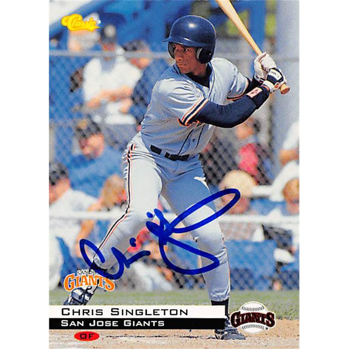 Picture of Autograph Warehouse 366478 Chris Singleton Autographed Baseball Card - San Jose Giants 1994 Classic Minor League Rookie No.176