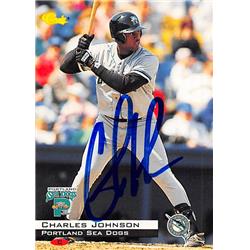 Picture of Autograph Warehouse 366490 Charles Johnson Autographed Baseball Card - Portland Sea Dogs&#44; Marlins 1994 Classic Minor League Rookie No.180