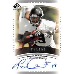 Picture of Autograph Warehouse 366579 Latarence Dunbar Autographed Football Card - Atlanta Falcons 2003 Upper Deck Rookie Authentics No.237