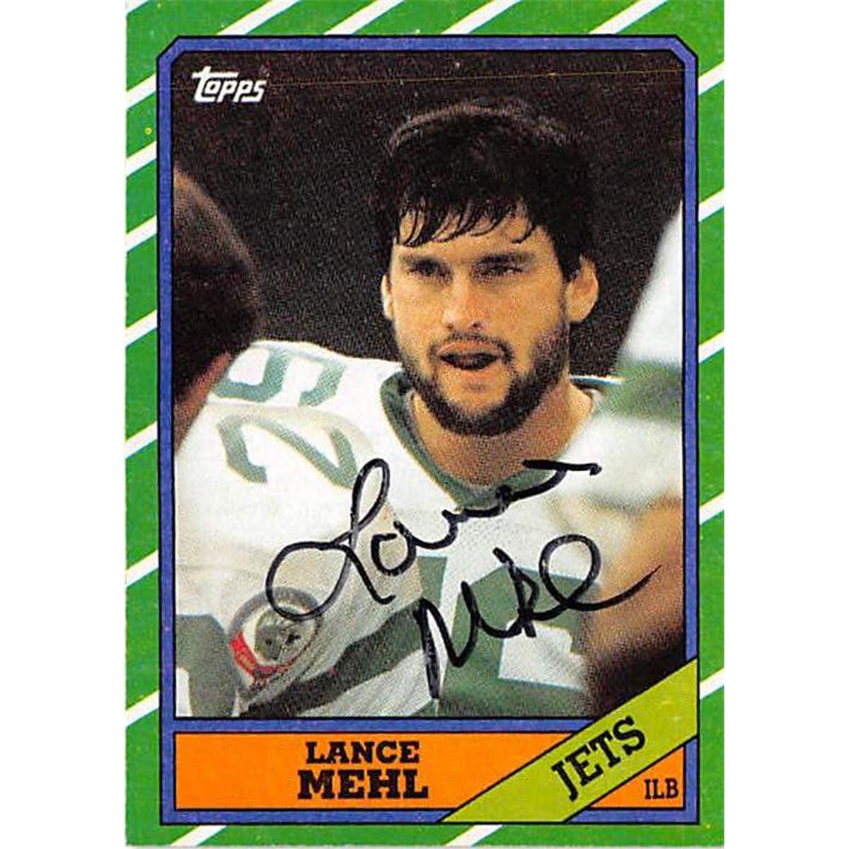Picture of Autograph Warehouse 366638 Lance Mehl Autographed Football Card - New York Jets 1986 Topps No.108