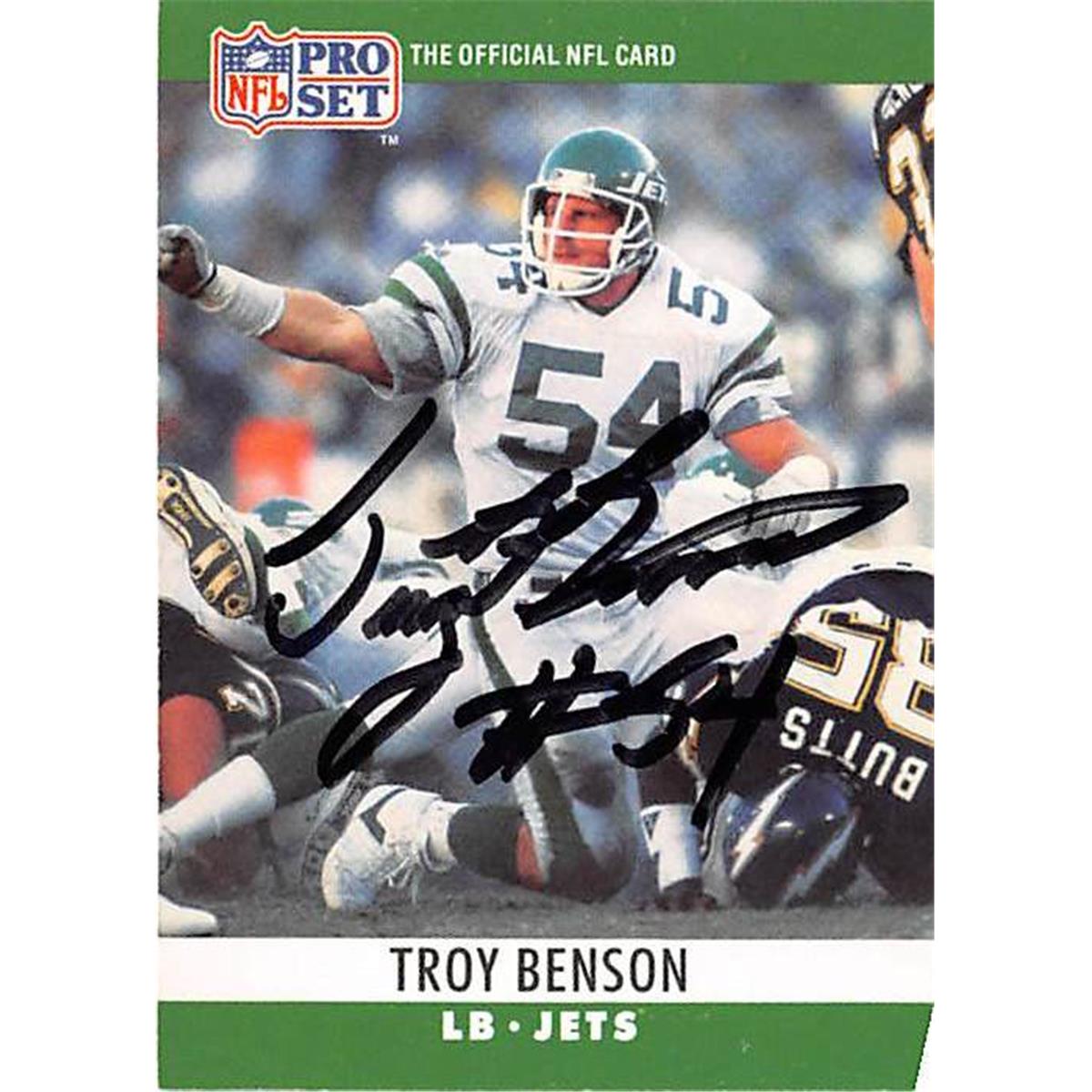 Picture of Autograph Warehouse 366695 Troy Benson Autographed Football Card - New York Jets 1990 Pro Set No.233