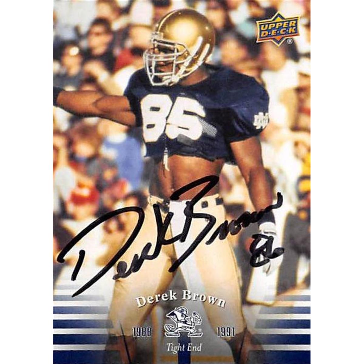 Picture of Autograph Warehouse 366700 Derek Brown Autographed Football Card - Notre Dame&#44; Tight End 2013 Upper Deck No.56