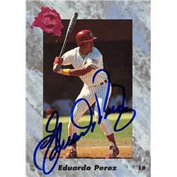 Picture of Autograph Warehouse 377029 Eduardo Perez Autographed Baseball Card - Florida State Seminoles 1991 Classic Draft Picks Rookie No.63