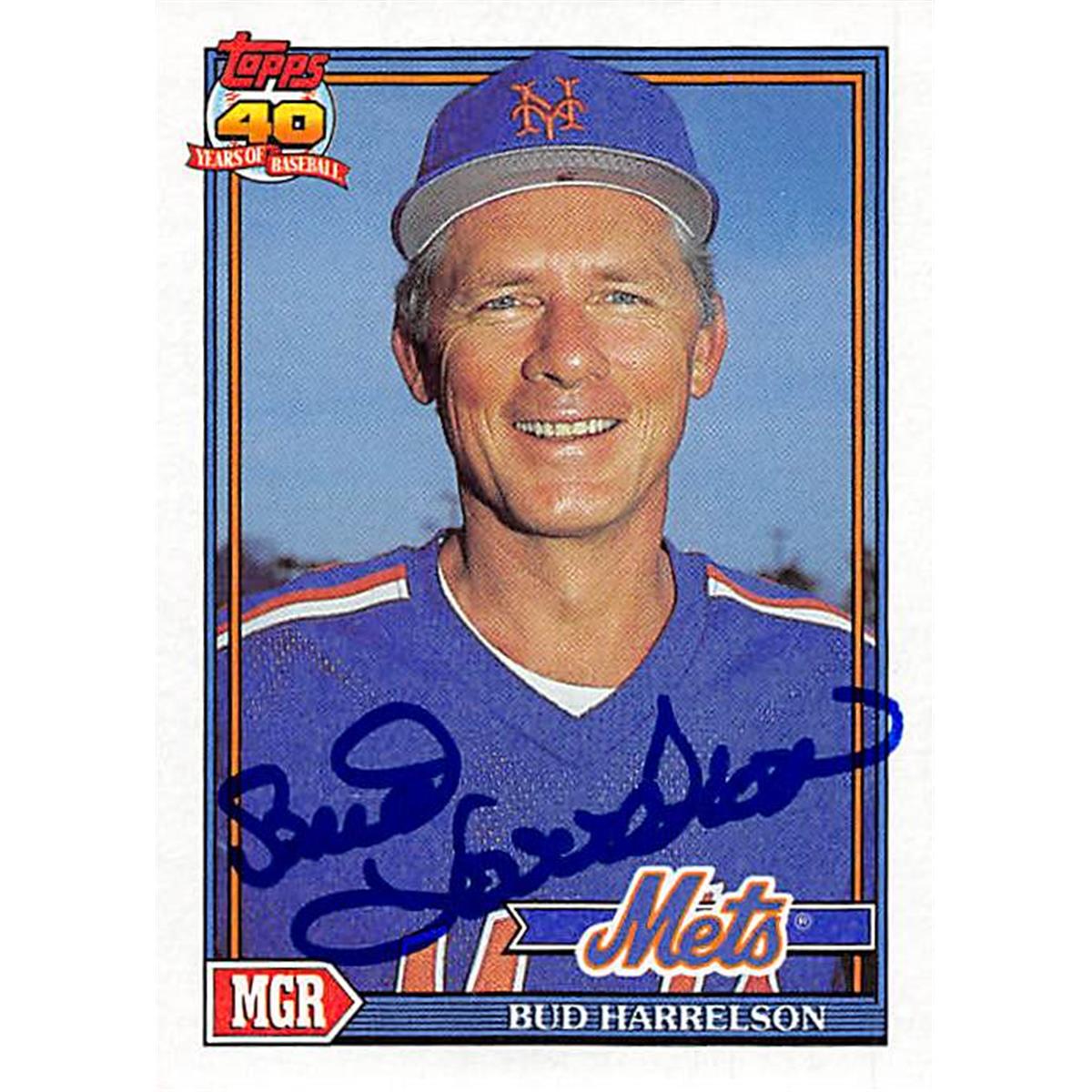 Picture of Autograph Warehouse 377053 Bud Harrelson Autographed Baseball Card - New York Mets, SC 1991 Topps No.261