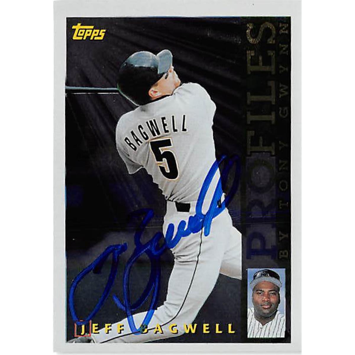 Picture of Autograph Warehouse 377117 Jeff Bagwell Autographed Baseball Card - Houston Astros, SC 1996 Topps Profiles No.NL01