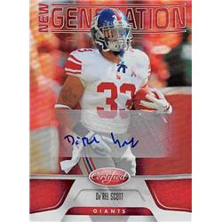 Picture of Autograph Warehouse 377217 Da Rel Scott Autographed Football Card - Maryland&#44; New York Giants 2011 Panini New Generation No.172 Rookie LE 215-250
