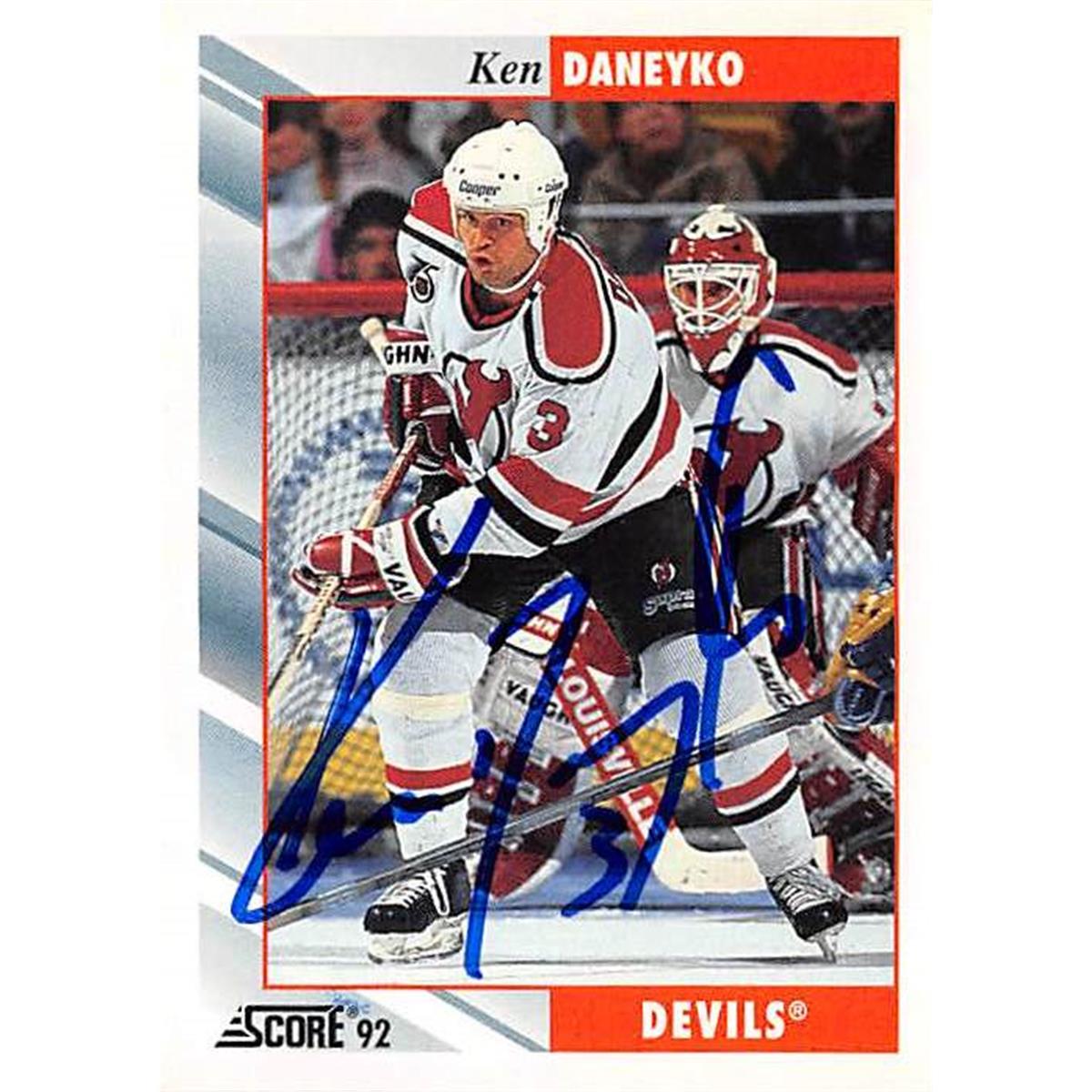 Picture of Autograph Warehouse 377670 Ken Daneyko Autographed Hockey Card - New Jersey Devils 67 1992 Score No.53
