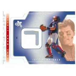 388155 Ivan Rodriguez Player Worn Jersey Patch Baseball Card - Texas Rangers Pudge 2002 Fleer Ex No.BTNPR Game Used Insert Edition