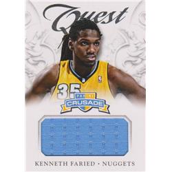 Picture of Autograph Warehouse 388265 Kenneth Faried Player Worn Jersey Patch Basketball Card - Denver Nuggets 2013 Panini Crusade Quest No.99