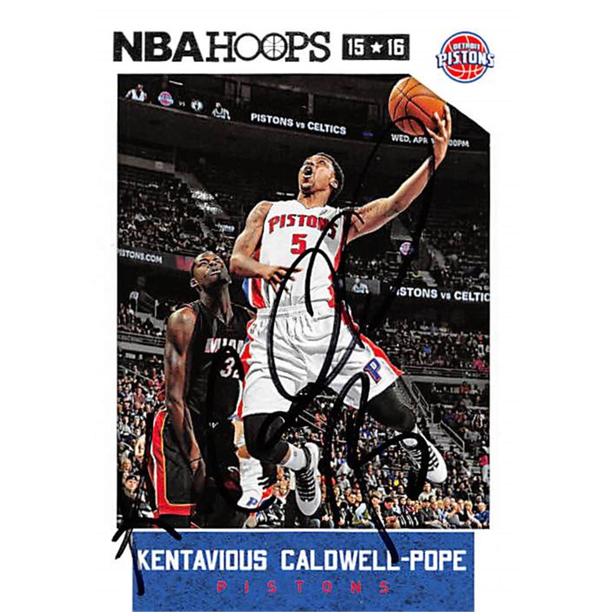 Picture of Autograph Warehouse 388441 Kentavious Caldwell-Pope Autographed Basketball Card - Detroit Pistons 2015 Panini Hoops No.82