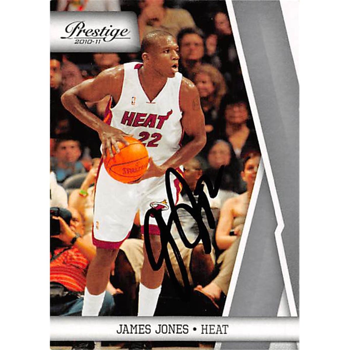 Picture of Autograph Warehouse 388479 James Jones Autographed Basketball Card - Miami Heat 2010 Panini Prestige No.58