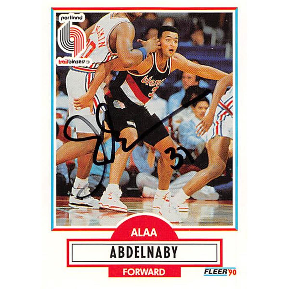 Picture of Autograph Warehouse 388502 Alaa Abdelnaby Autographed Basketball Card - Portland Trail Blazers 1991 Fleer Update No.U78
