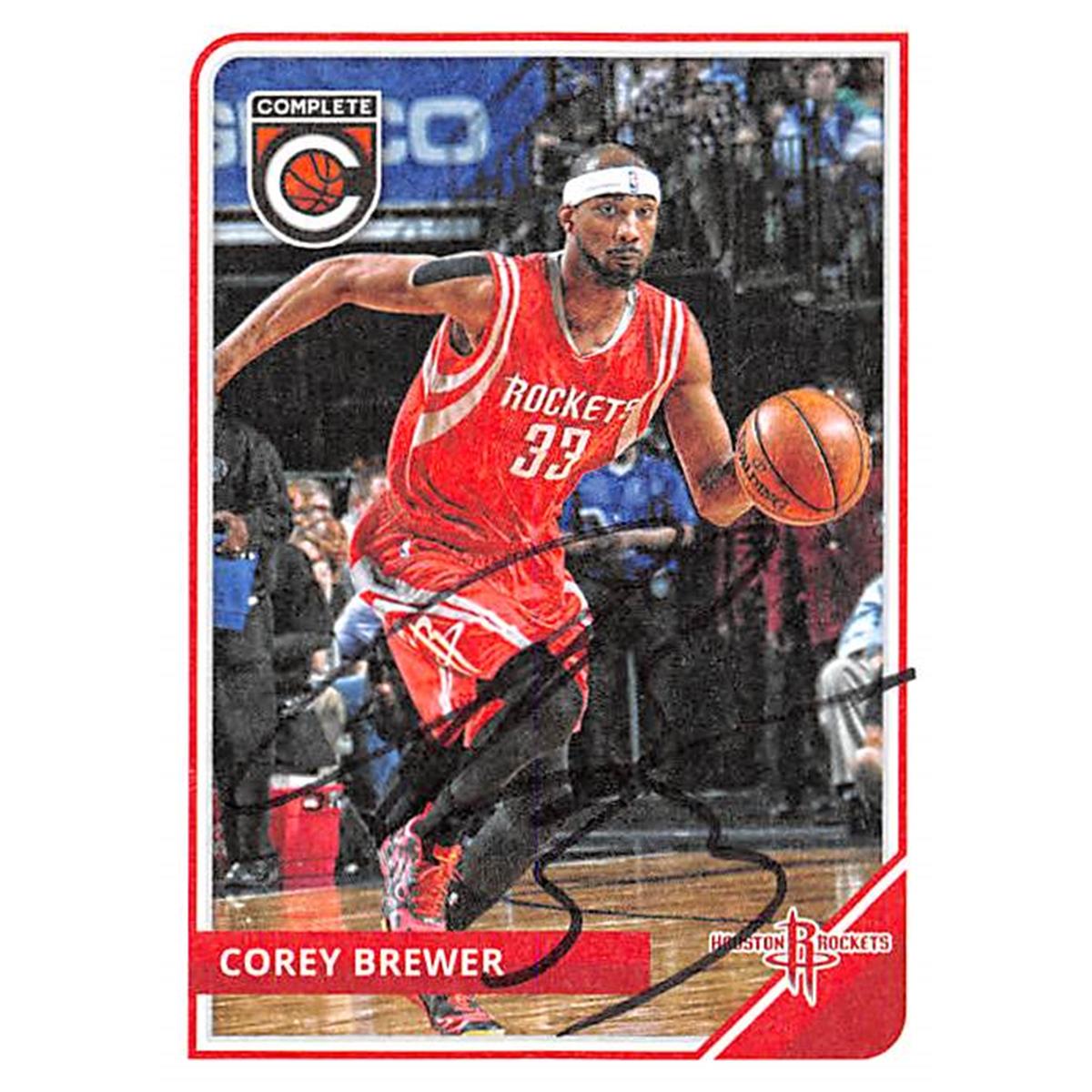 Picture of Autograph Warehouse 388515 Corey Brewer Autographed Basketball Card - Houston Rockets 2015 Panini Complete No.33