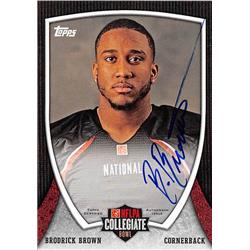 Picture of Autograph Warehouse 388543 Brodrick Brown Autographed Football Card - Oklahoma State Cowboys 2013 Topps Collegiate Bowl No. 72 Rookie