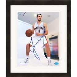 Picture of Autograph Warehouse 388629 8 x 10 in. Jonas Valanciunas Autographed Matted & Framed Photo - Toronto Raptors&#44; Lithuanian Image No.MJG1