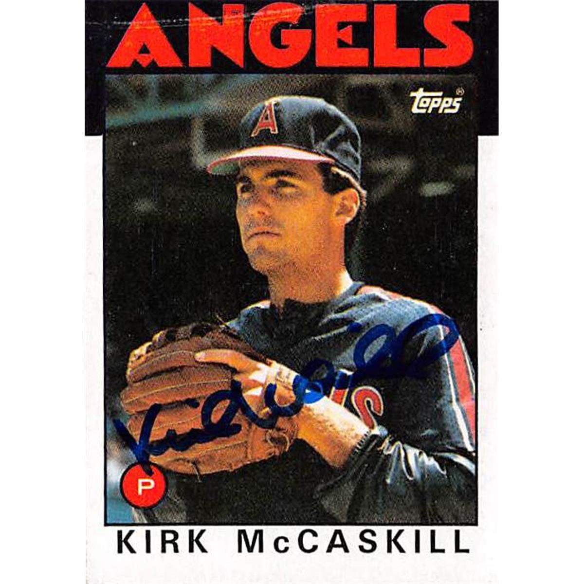 Picture of Autograph Warehouse 365323 Kirk Mccaskill Autographed Baseball Card - California Angels 67 1986 Topps No.628 small upper crease