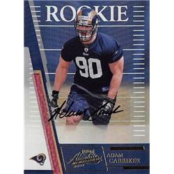 Picture of Autograph Warehouse 377966 Adam Carriker Autographed Football Card - St. Louis Rams 2007 Playoff Absolute Rookie No.202 LE 179-349