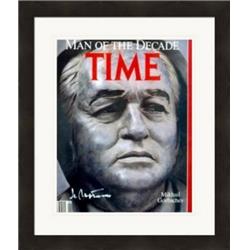 388045 8 x 10 in. Mikhail Gorbachev Autographed Matted & Framed Photo - USSR Leader General Secretary of Soviet Union 1985 to 1991 No.SC4 Time Cover