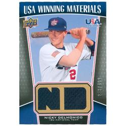 388152 Nicky Delmonico Player Worn Jersey Patch Baseball Card - Chicago White Sox OF 2009 Upper Deck Team USA No.UWM5 Rookie