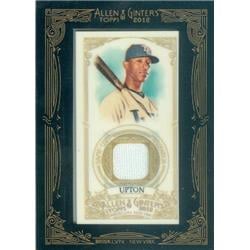 409248 B.J Upton Player Worn Jersey Patch Baseball Card - 2012 Topps Allen & Ginters AGRBU