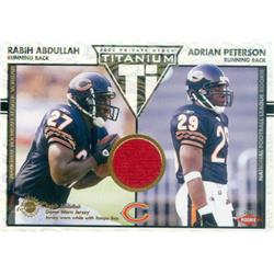 Picture of Autograph Warehouse 409321 Rabih Abdullah Player Worn Jersey Patch Football Card - 2002 Pacific Private Stock Titanium Rookie 112 with Adrian Peterson