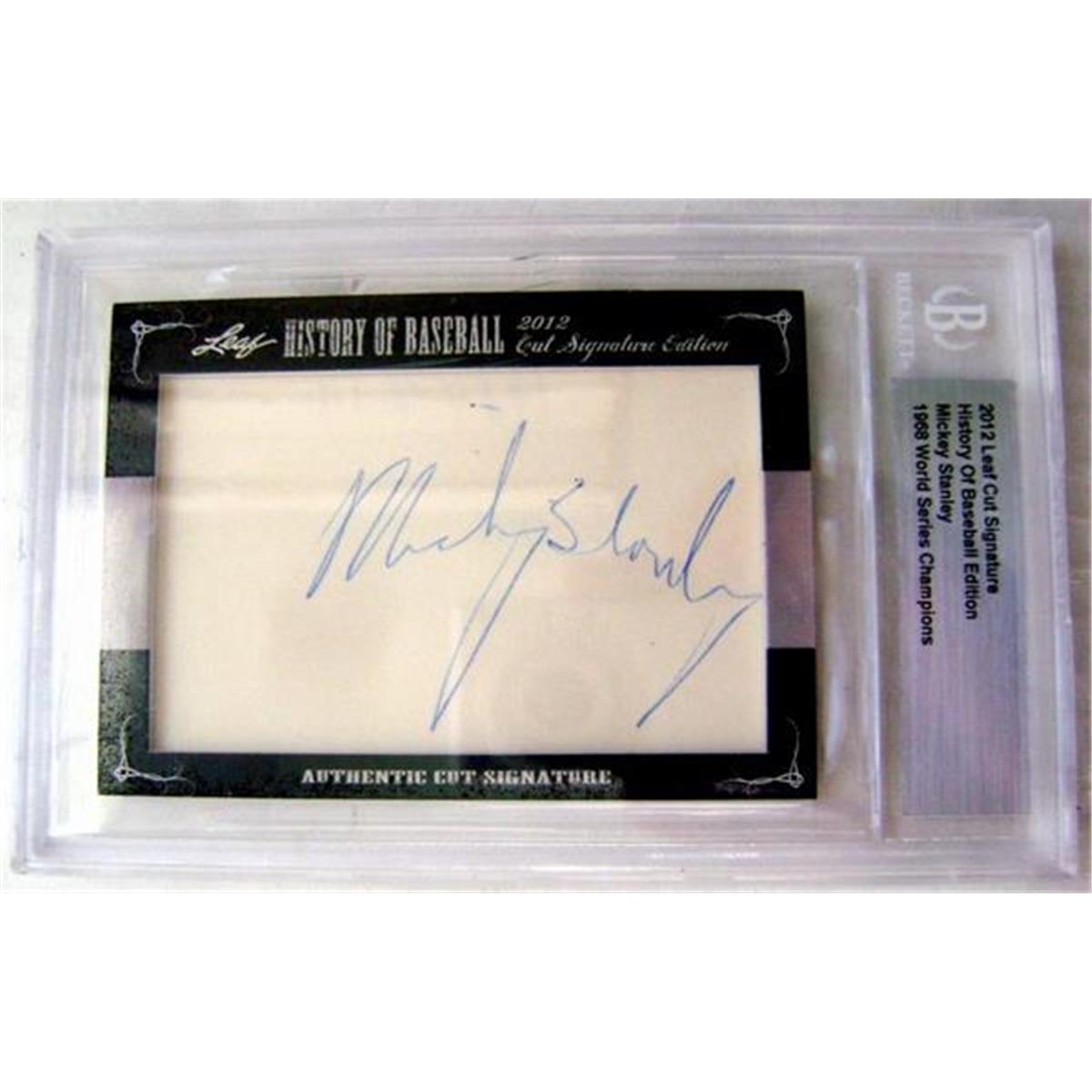 409743 Mickey Stanley Autograph Cut Signature - Graded Slabbed Beckett 2012 Leaf MS67