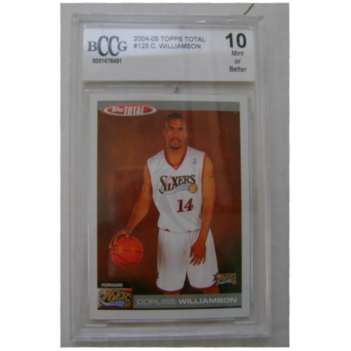 Picture of Autograph Warehouse 409755 Graded Slabbed 10 Mint BCCG 2004 Topps Total 125 Corliss Williamson Trading Card