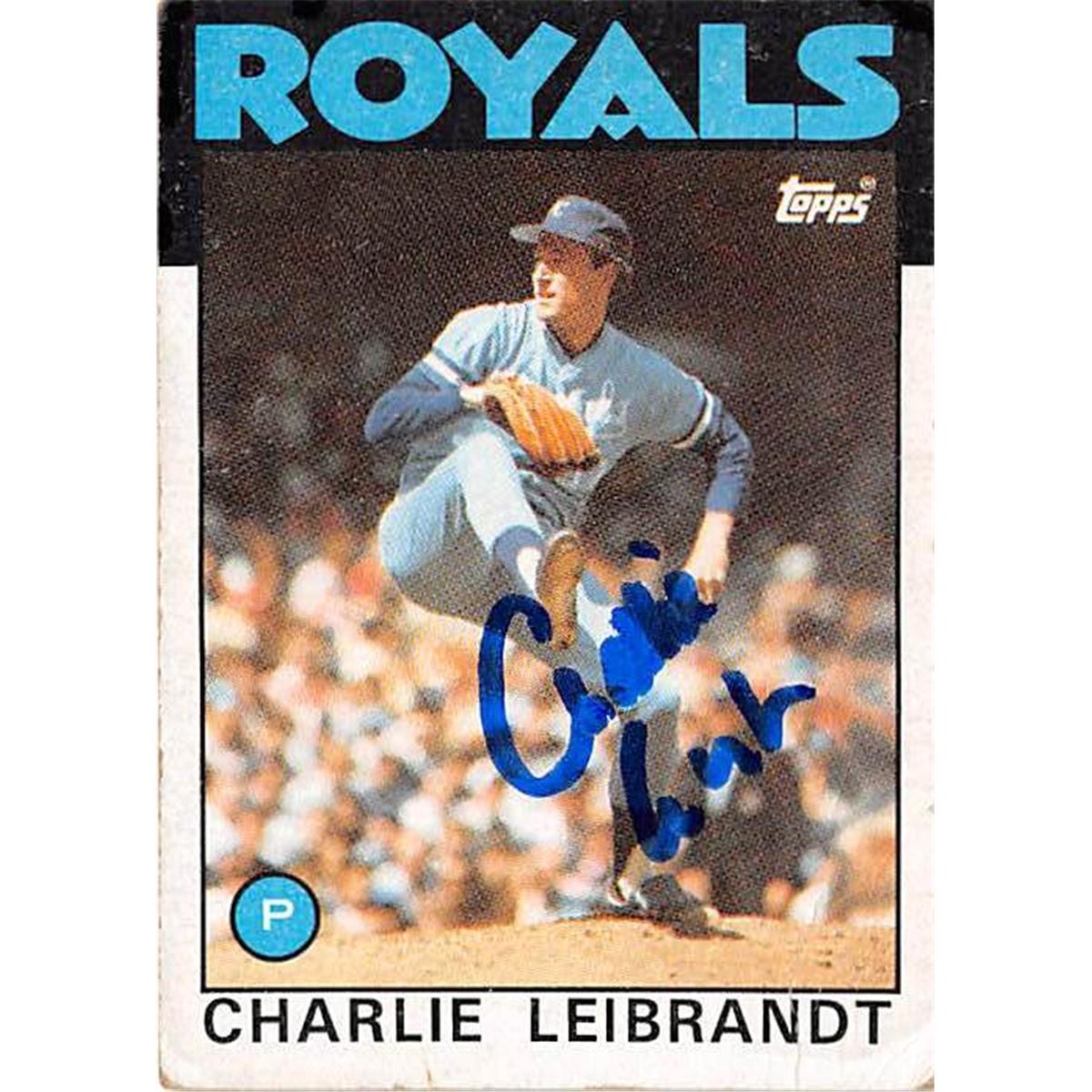 Picture of Autograph Warehouse 365363 Charlie Leibrandt Autographed Baseball Card - 1986 Topps 77 Poor Condition