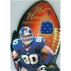 Picture of Autograph Warehouse 365399 Jeremy Shockey Player Worn Jersey Patch Football Card - 2003 Fleer Showcase Hot Hands HHJS