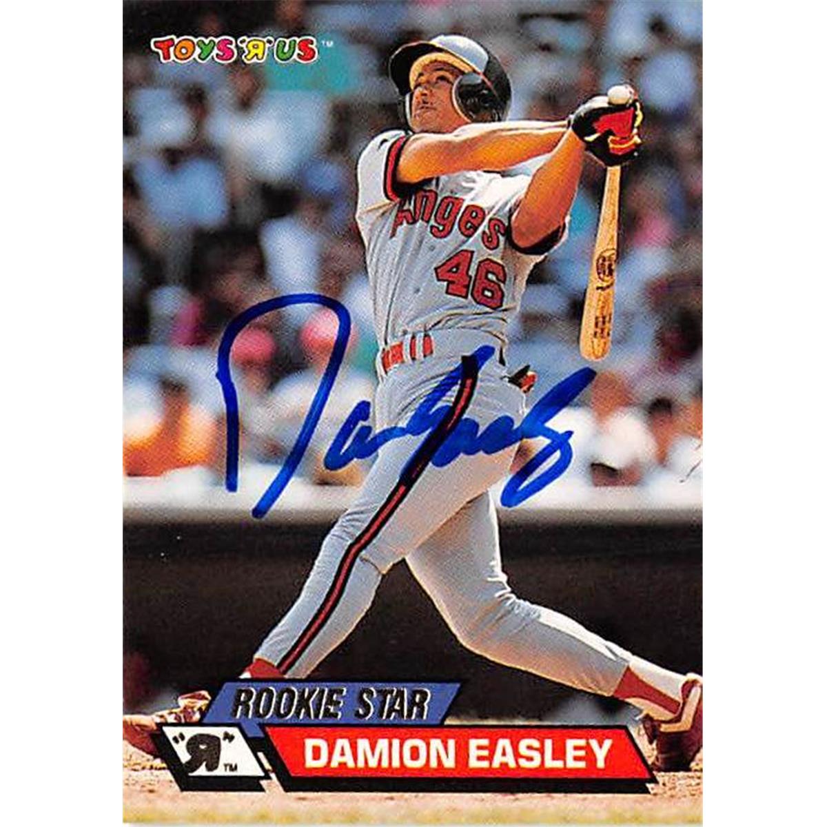 Picture of Autograph Warehouse 365728 Damion Easley Autographed Baseball Card - 1993 Topps Stadium Club Toys R Us 43